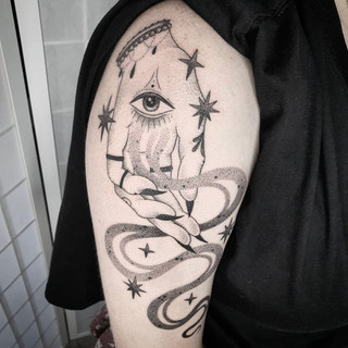 Occult hand tattoo by Siarn Engels