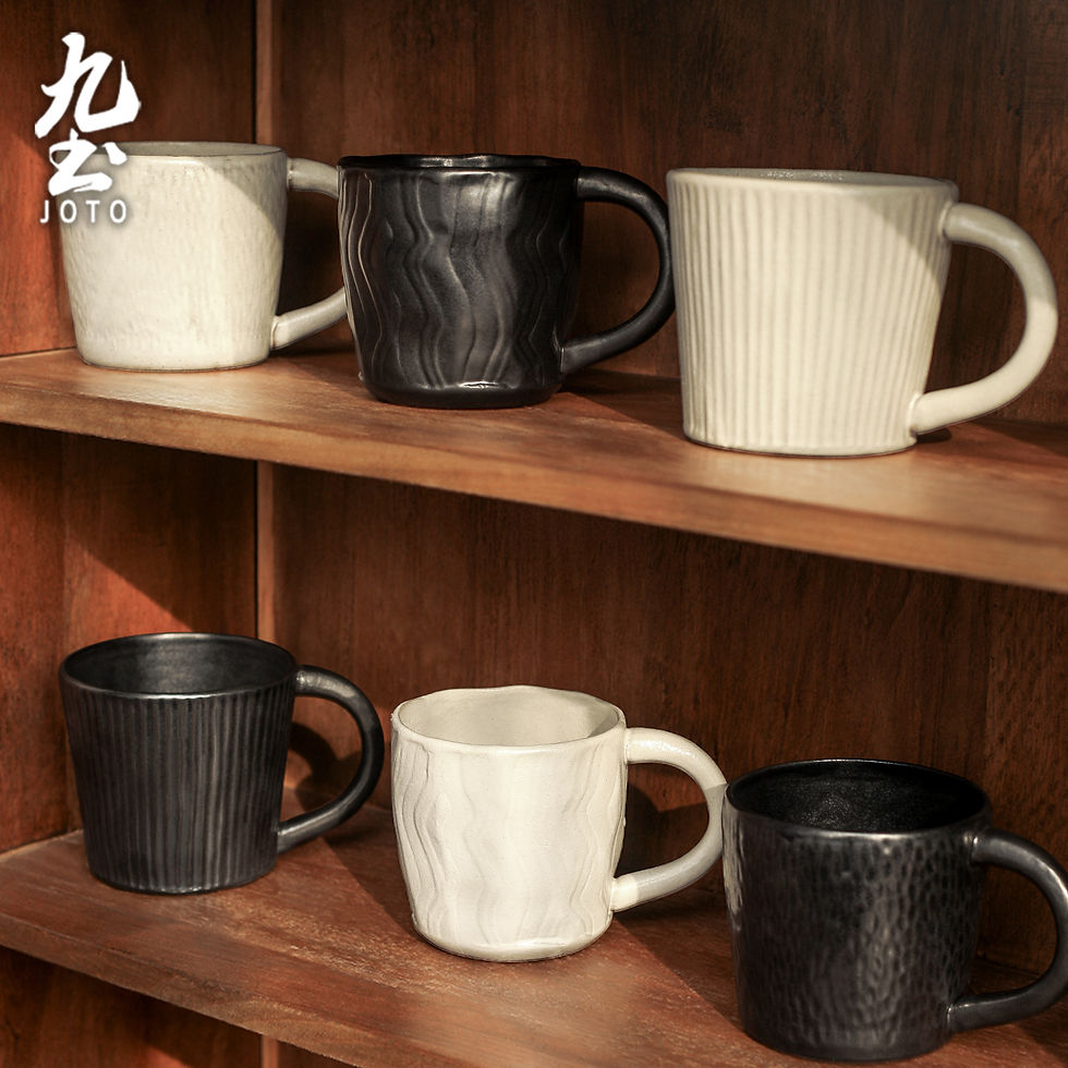 縮圖：JOTO Vintage Handcrafted Rustic Ceramic Coffee Mugs CFR0167