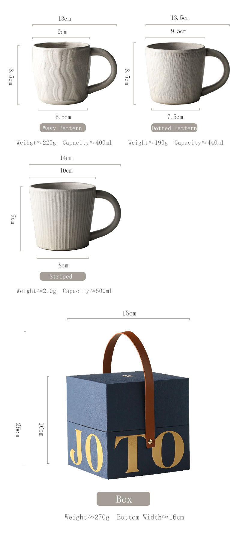 縮圖：JOTO Vintage Handcrafted Rustic Ceramic Coffee Mugs CFR0167