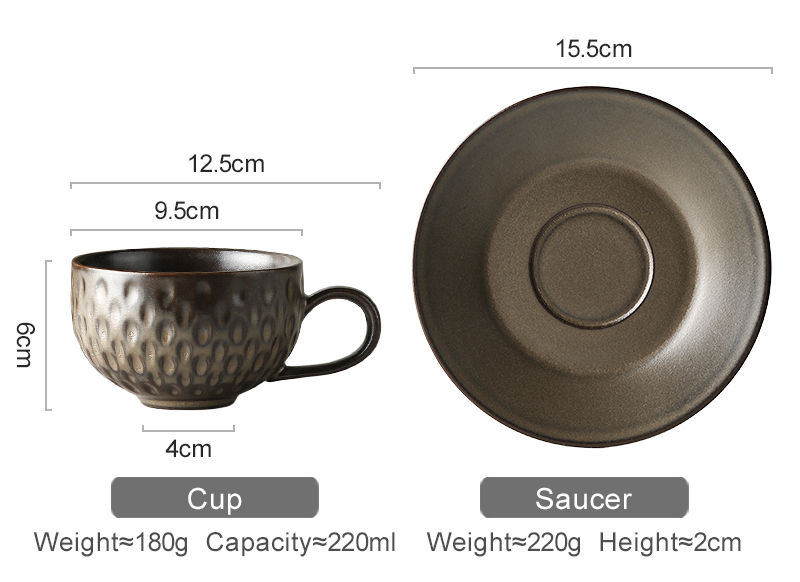 縮圖：Ceramic Retro Coffee Cup and Saucer Set CFR0161
