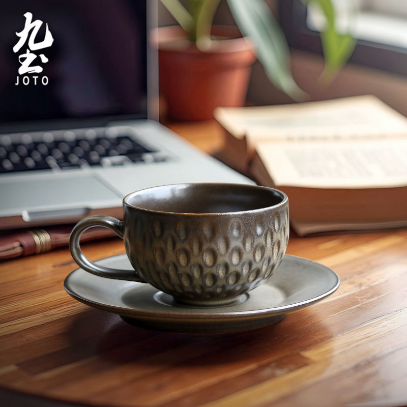 縮圖：Ceramic Retro Coffee Cup and Saucer Set CFR0161