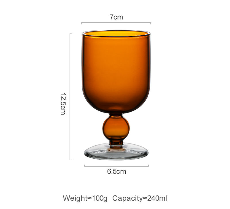 サムネイル： JOTO Creative Glass Bead Stemmed Glass Cup CUPR0613
