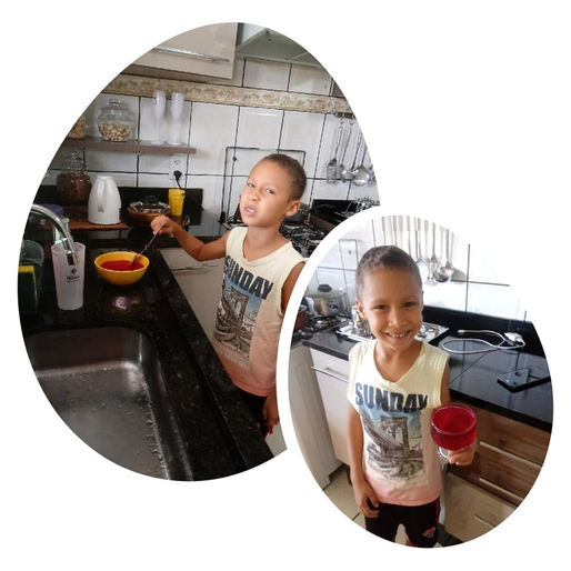 Turminha do 1° Ano fazendo gelatina nas aulas remotas