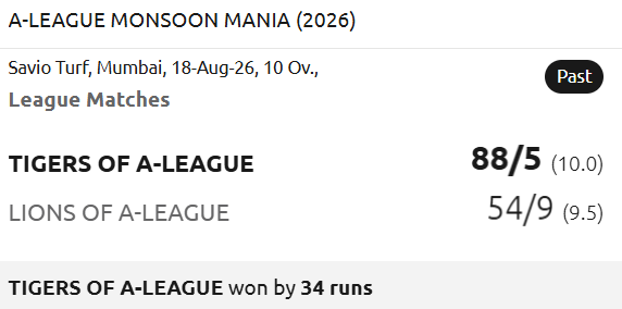 SCORECARD - GAME 01