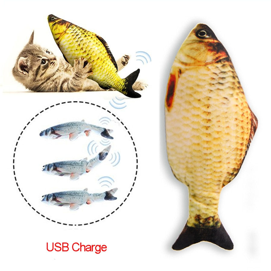 Electronic Pet Cat Toy Fish Electric USB Charging Simulation Fish Toys