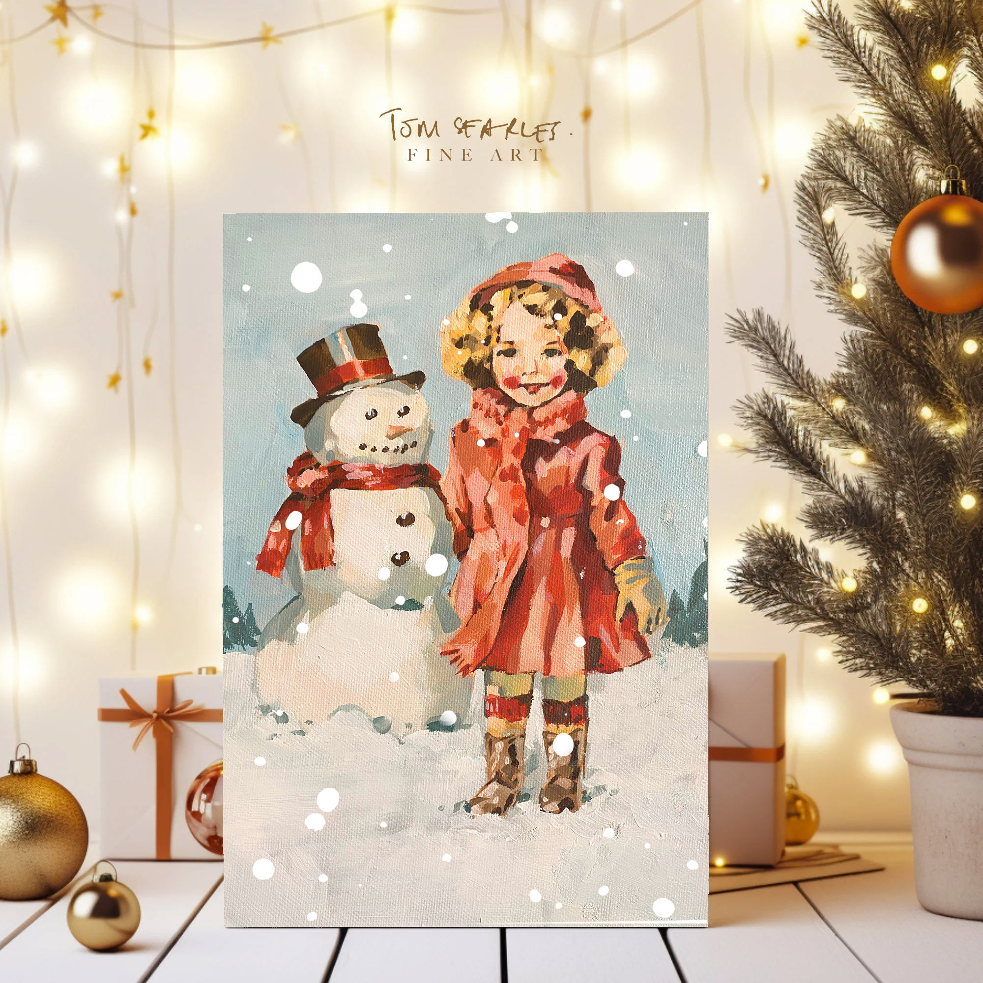 Snowman and Child Pack of 10 Christmas Cards