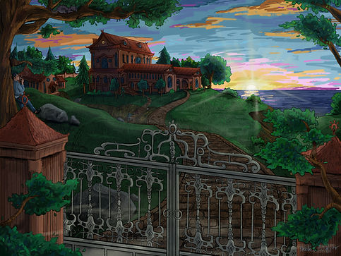 A quiet estate at sunrise