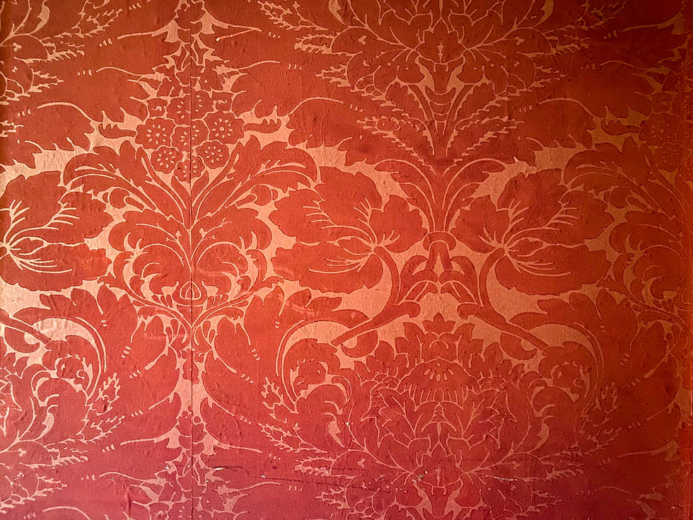 Flocked Red Wallpaper of the Gibson House Museum