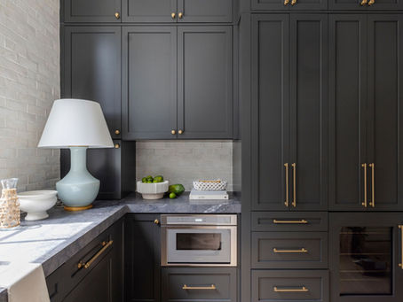 Custom black cabinetry in scullery