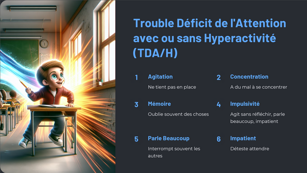 TDA/h Trouble déficit de l'attention avec ou sans hyperactivité