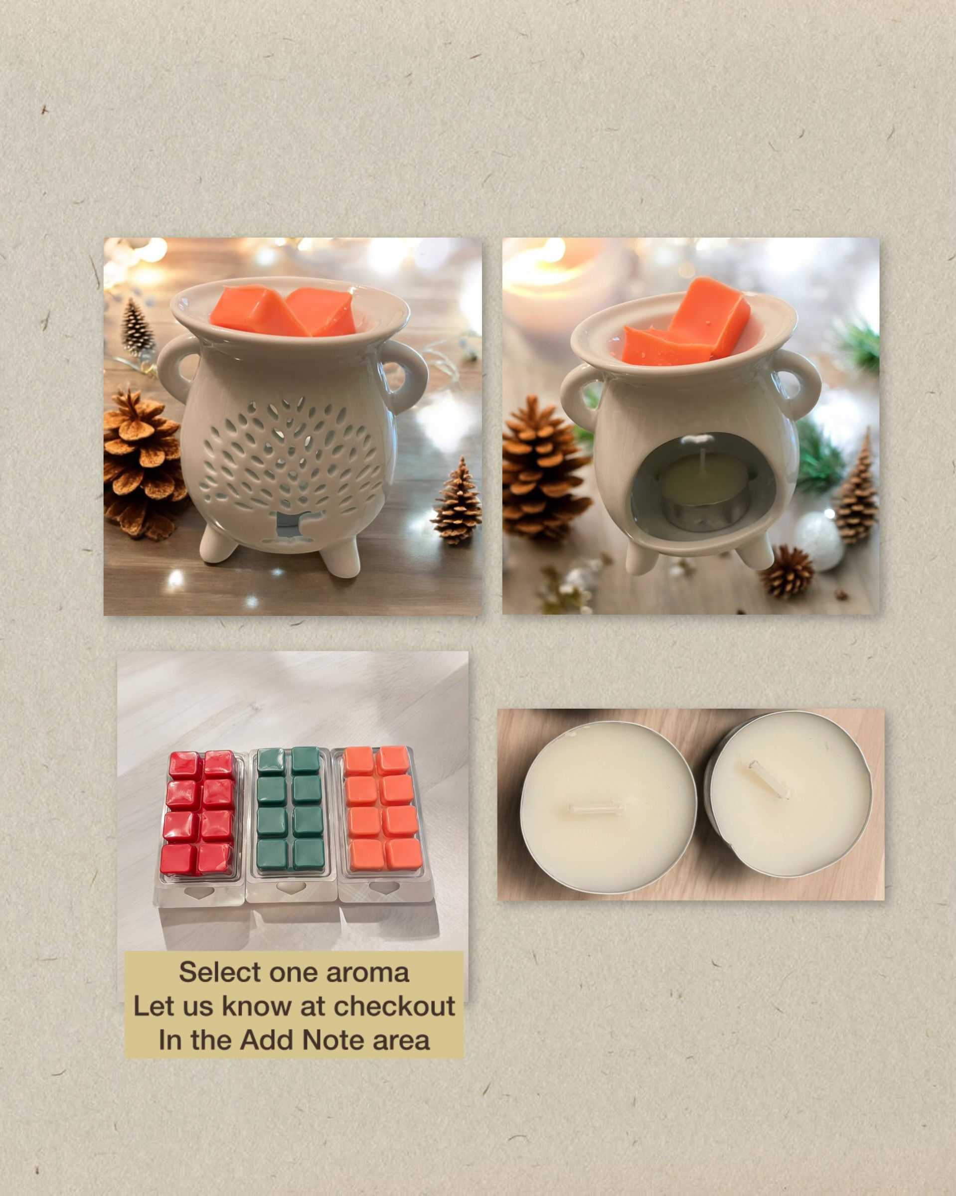 Burner/Wax Tart TREE OF LIFE Set/Two Tea Lights