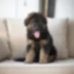 Black and red long hair German Shepherd puppy lying on a white sofa โ German Shepherd Puppies for Sale