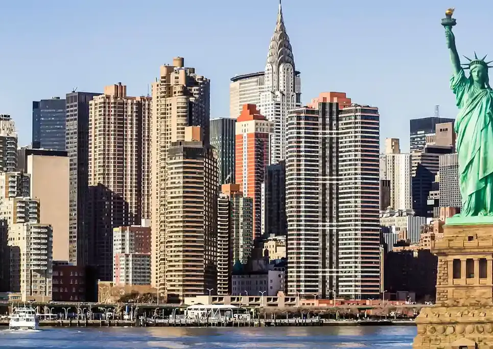 New York skyline representing Tiger Freight Logistics services across the state