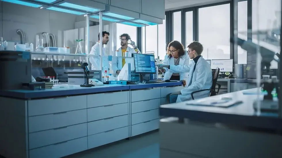 Labeled blood collection tubes in rack — clinical lab setup consultant improving sample handling workflow.