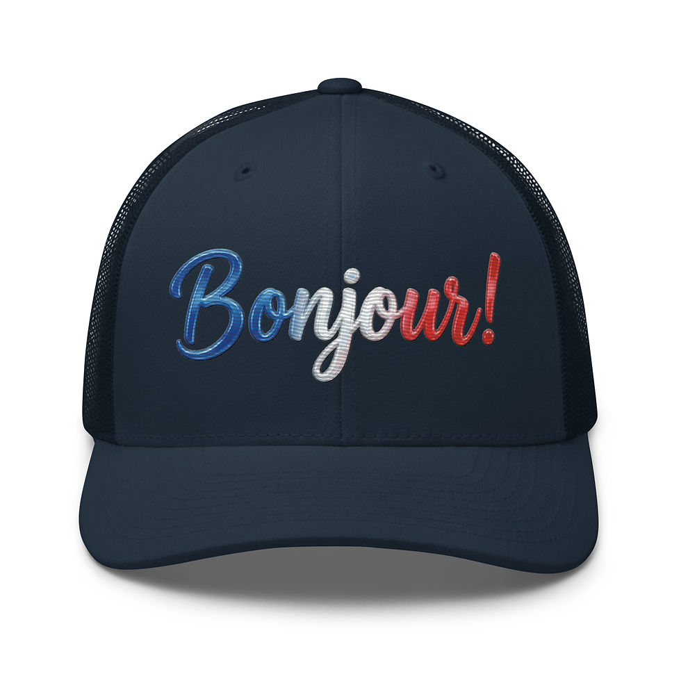 Thumbnail: Bonjour Curved Baseball Cap (Mesh Back)