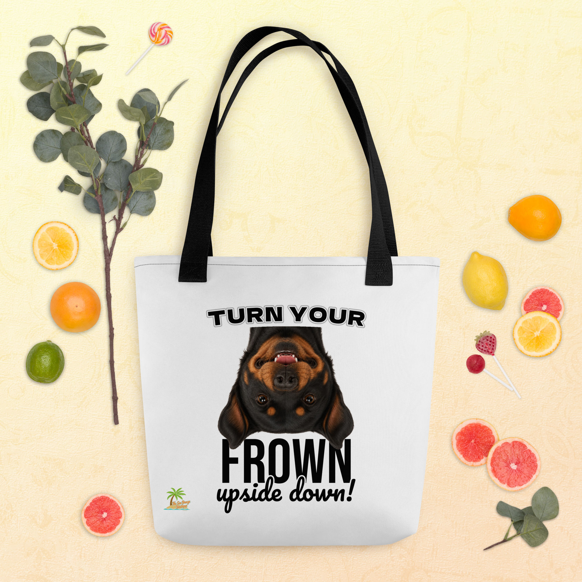 Rottweiler Turn Your Frown Upside Down! Everyday Cotton Tote Bag