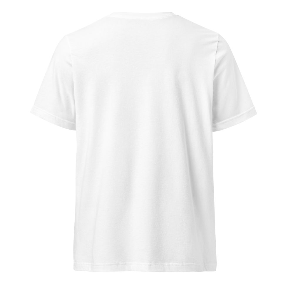 Thumbnail: Rear view of White Cute But Quirky Unisex unisex v-neck t-shirt.
