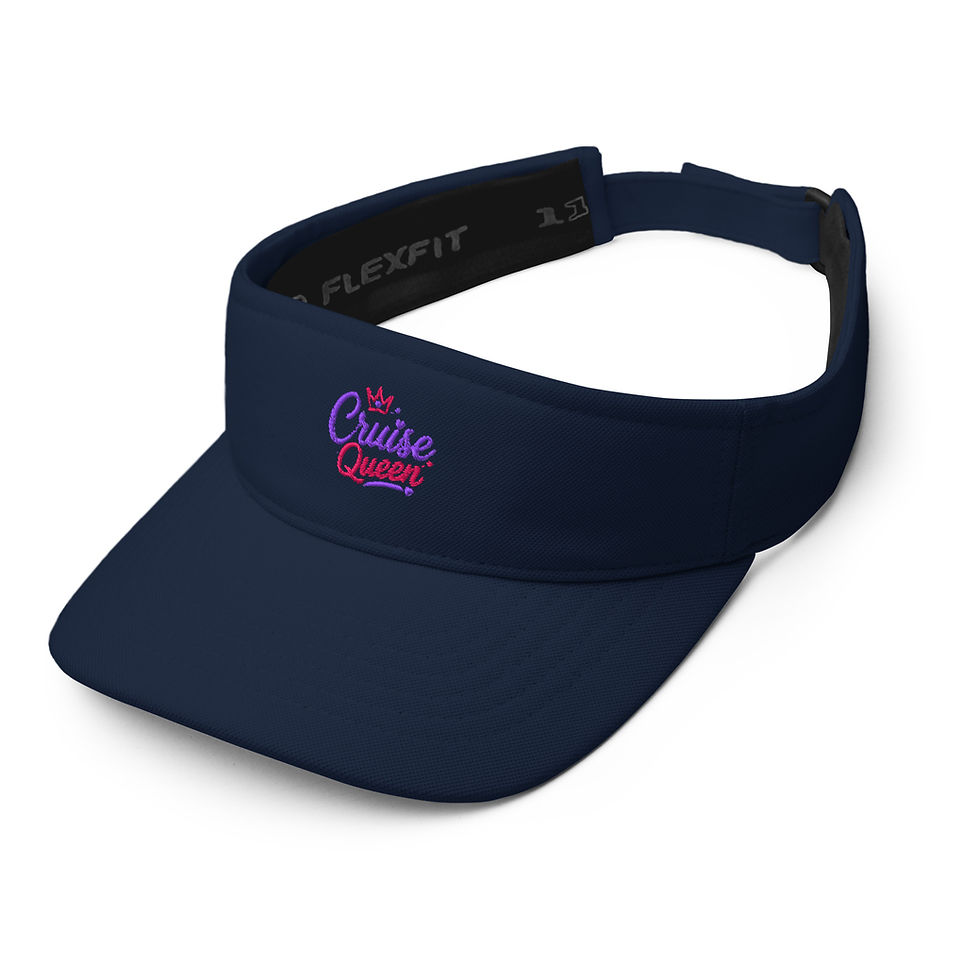 Thumbnail: Front left view of Blue Cruise Queen sun visor with a cruise-inspired design.