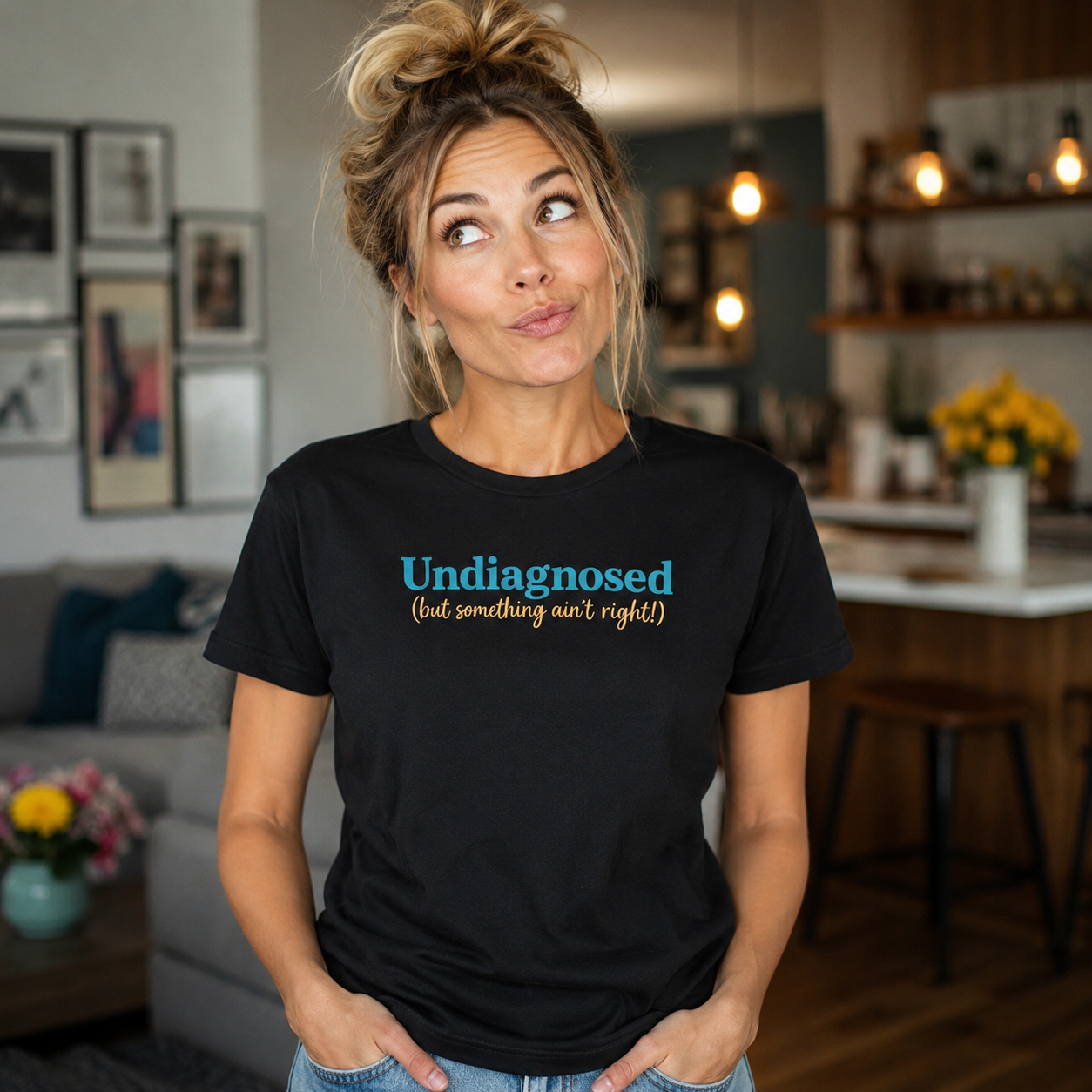 Undiagnosed Something Ain't Right Round Neck Unisex T-Shirt