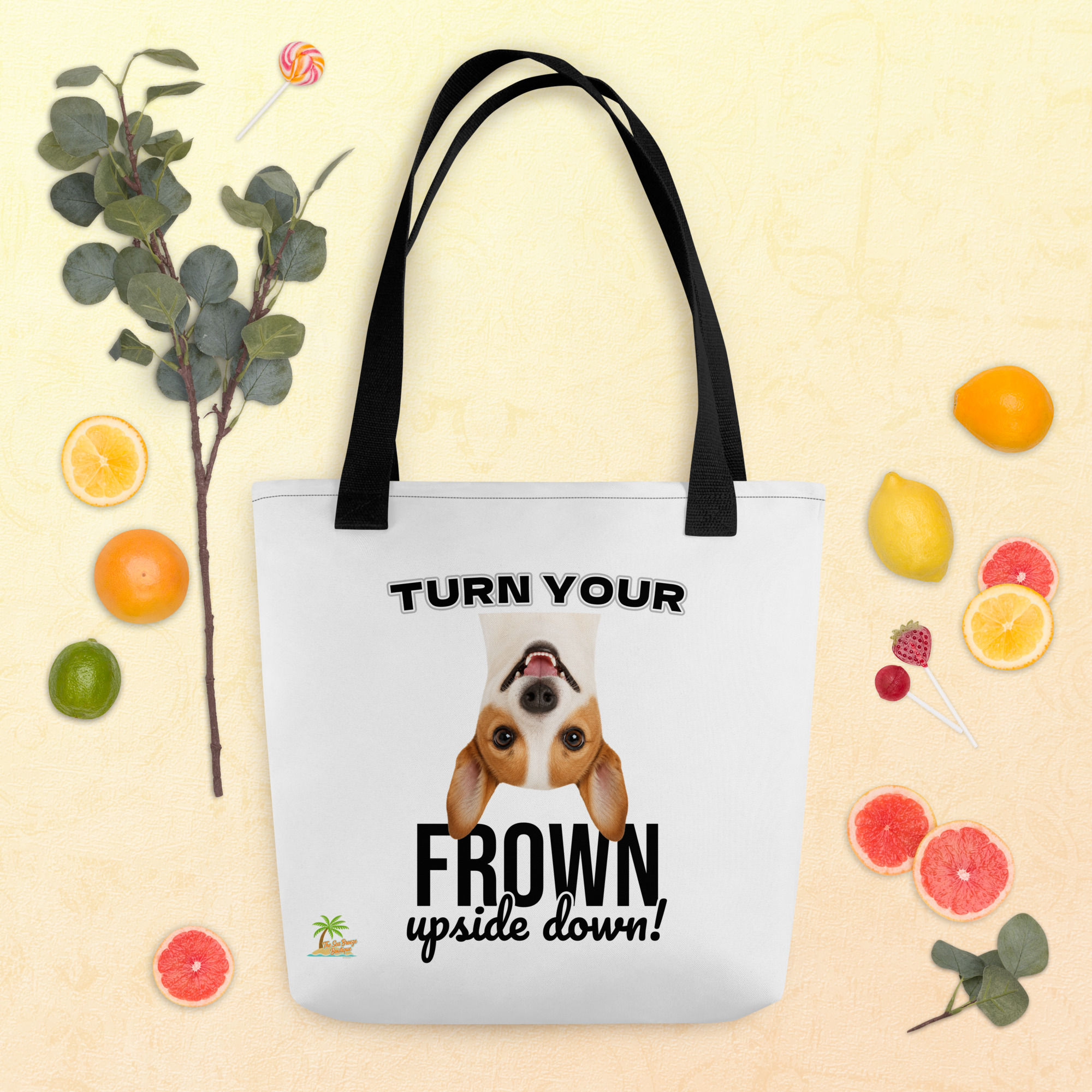 Jack Russell Turn Your Frown Upside Down! Everyday Cotton Tote Bag