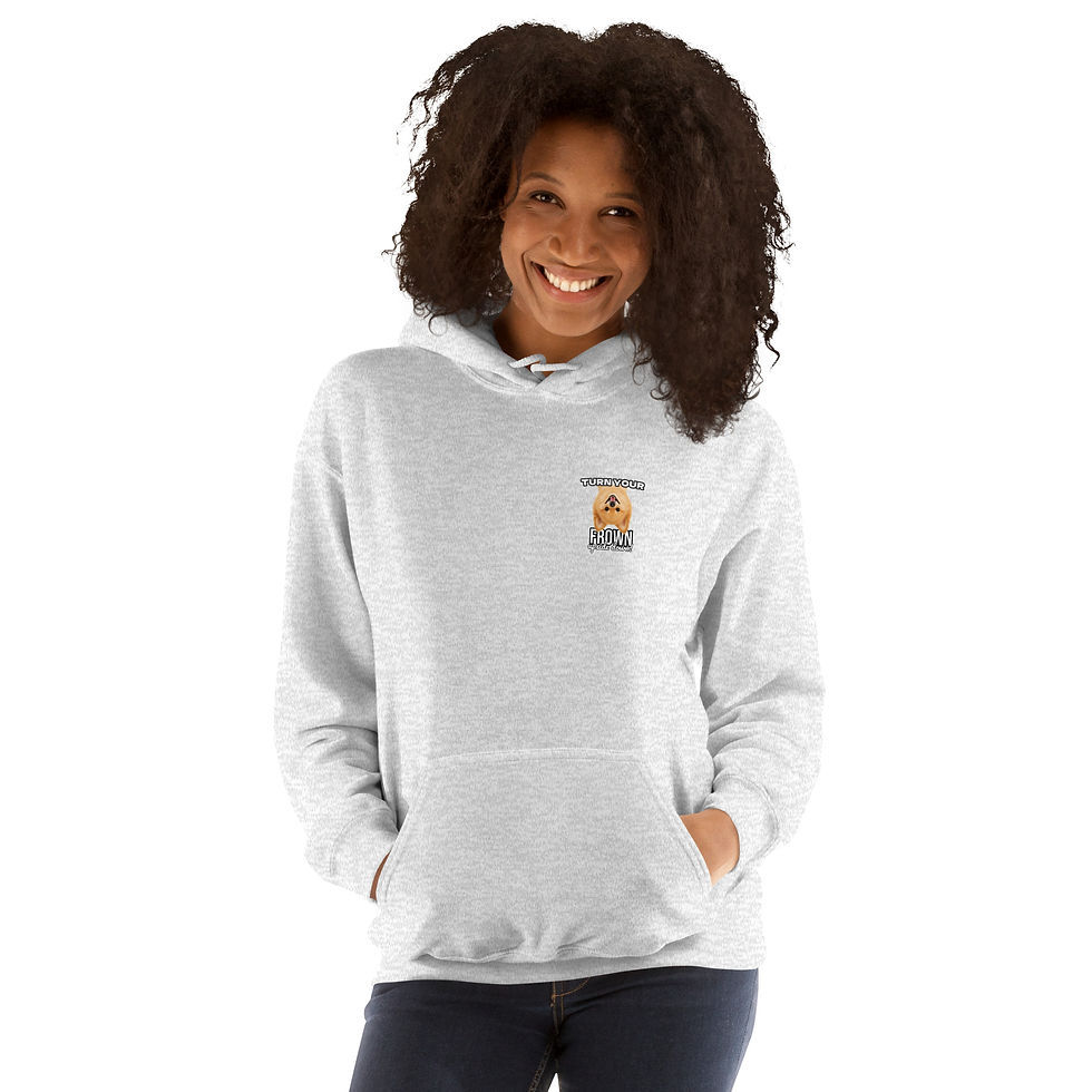 Thumbnail: Pomeranian Dog Turn Your Frown Upside Down! Hoodie