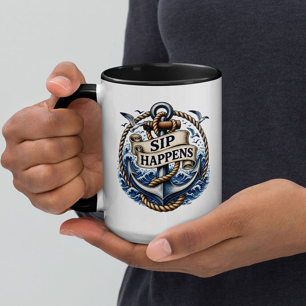 Thumbnail: Black Sip Happens (Mens Edition!) ceramic mug.