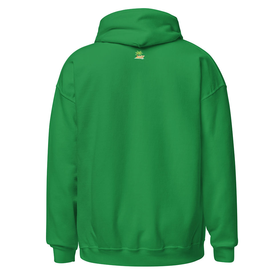 Thumbnail: Rear view of Green Resting Witch Face! unisex hoodie.