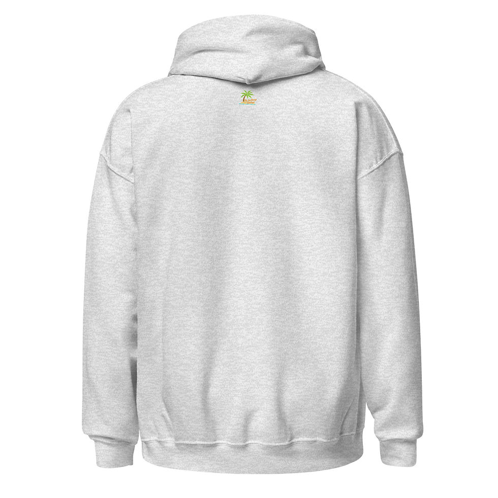 Thumbnail: Rear view of Grey Witch, Please! unisex hoodie.