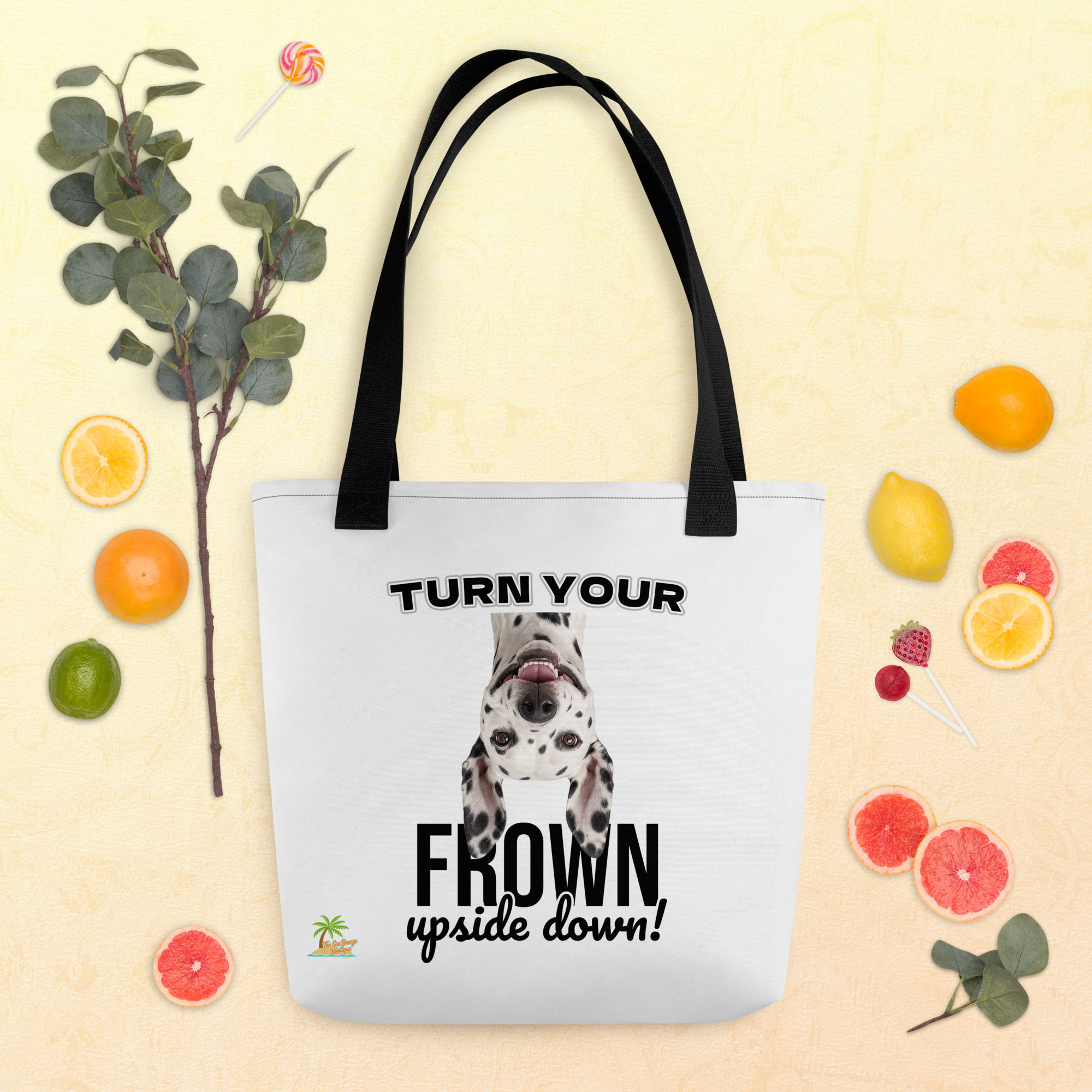 Dalmatian Turn Your Frown Upside Down! Everyday Cotton Tote Bag
