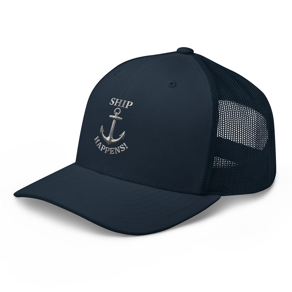 Thumbnail: Ship Happens Curved Baseball Cap (Mesh Back)