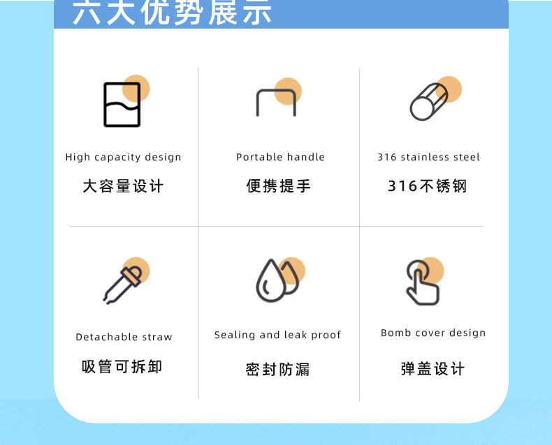 Thumbnail: 【幸福暖心】雜貨舖 900ml大容量 最新款316不鏽鋼 送 小麥梗保溫杯 便携手提保温杯 附吸管