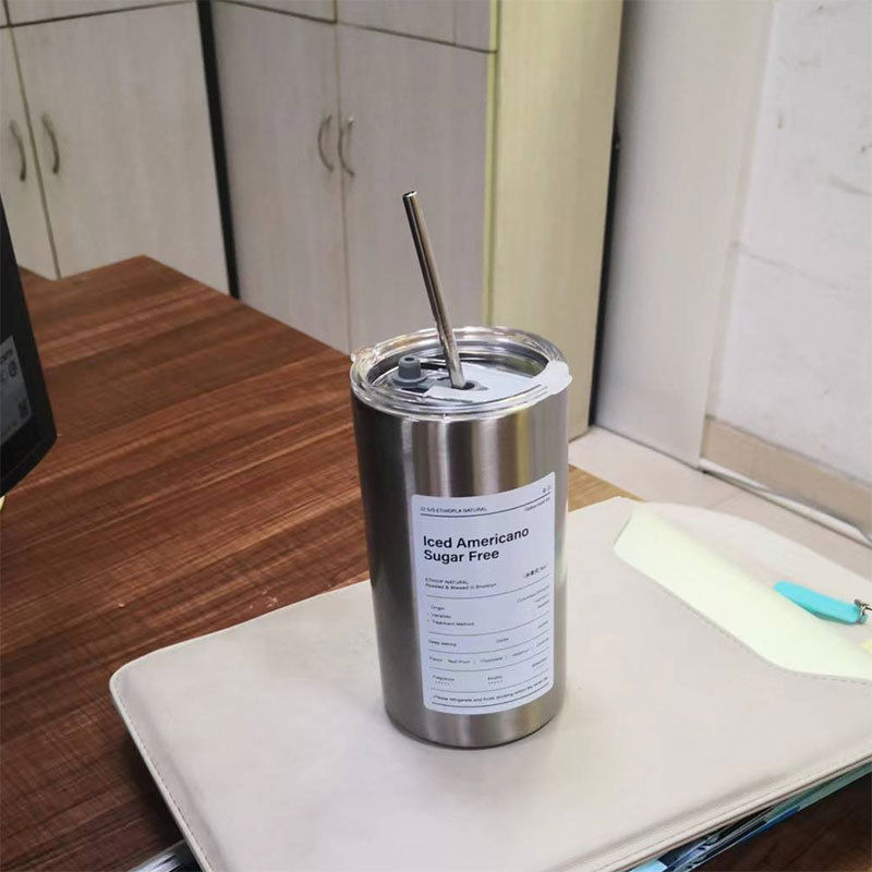 縮圖：【幸福暖心】雜貨舖 酷炫手沖 冰美式咖啡杯 送 小麥梗保溫杯 便攜式 304不銹鋼保溫杯 帶吸管 隨行手杯