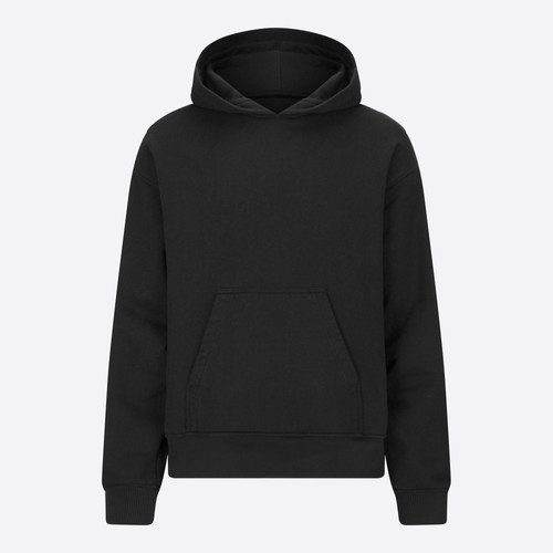 550GSM HEAVYWEIGHT JERSEY FLEECE HOODIE JET BLACK Blanksbysm