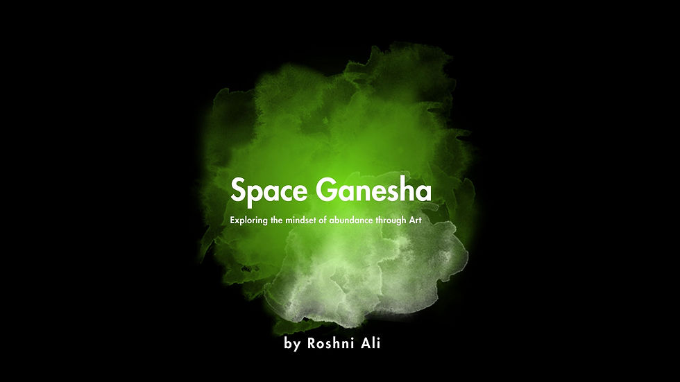 Space Ganesha carries the energy and joy of this vibrant celebration that fills the Konkan coast with devotion, colour, and music. In this playful yet symbolic artwork, Ganesha — the elephant-headed remover of obstacles — emerges from a cosmic portal, his gaze steady and filled with wisdom.
