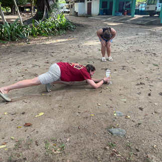 Rachel, Isabella, and I spent a while trying to jerry rig bottle rockets for winter school - no luck
