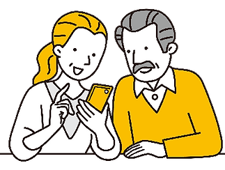電話をかける夫婦