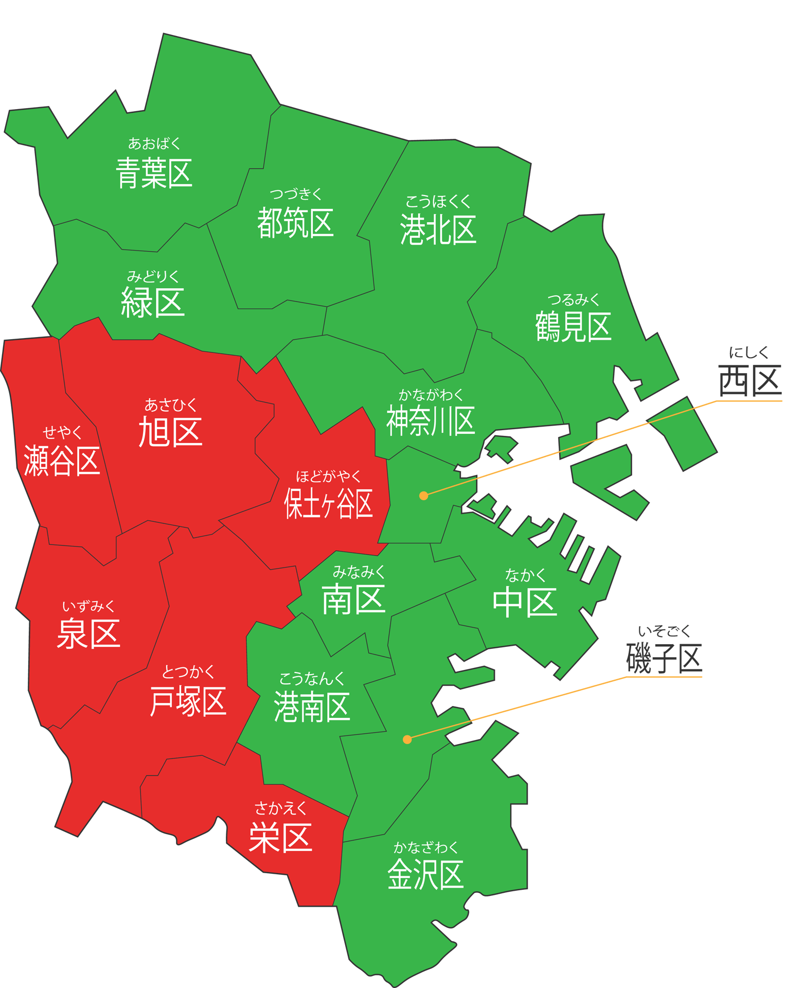 対応エリアマップ：横浜市