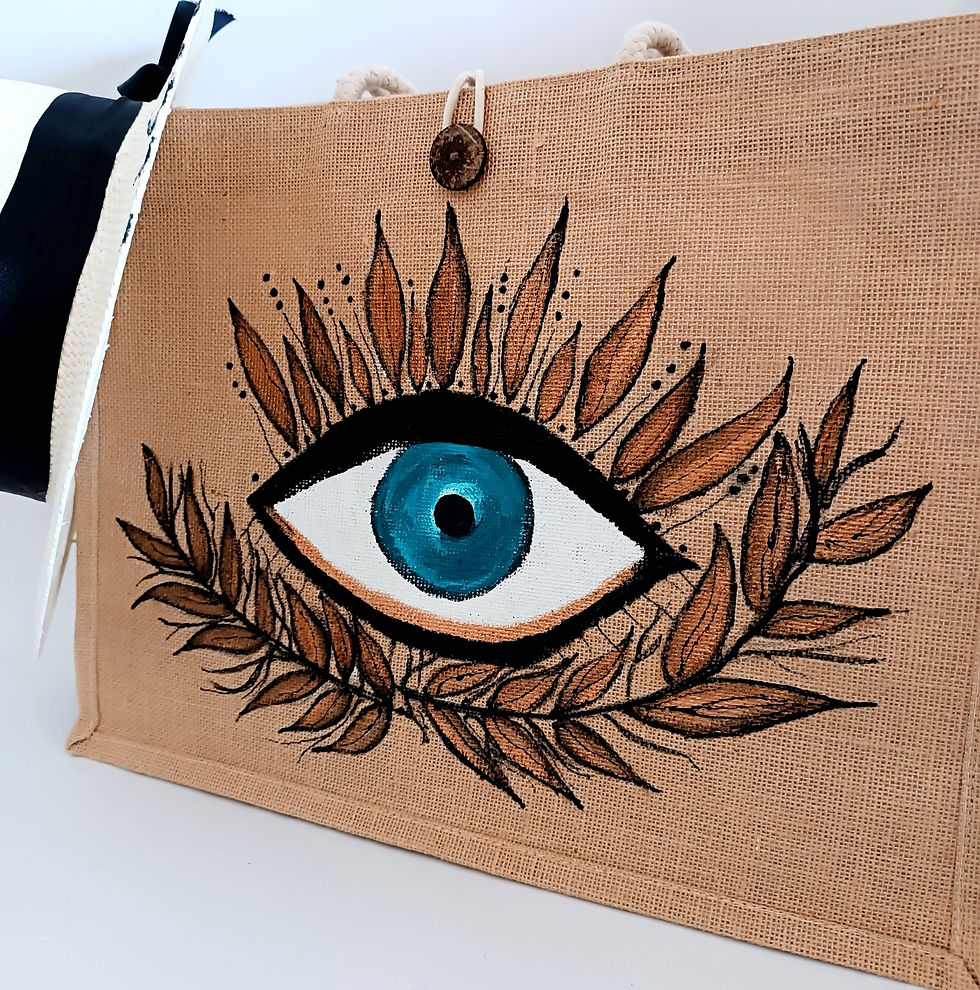 Thumbnail: Ψάθινη Τσάντα με Evil Eye