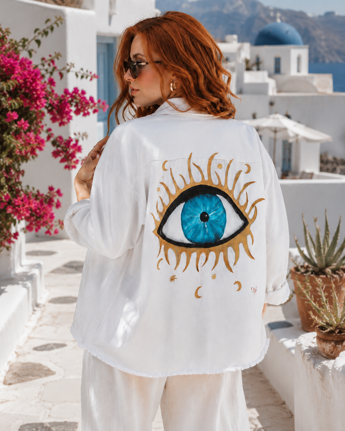 Jacket λευκό ζωγραφισμένο με Μάτι