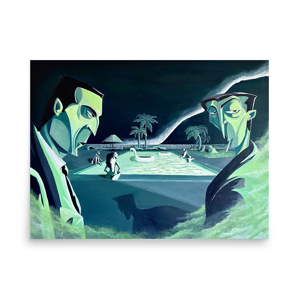 Thumbnail: Ducks in the pool (poster of original painting)