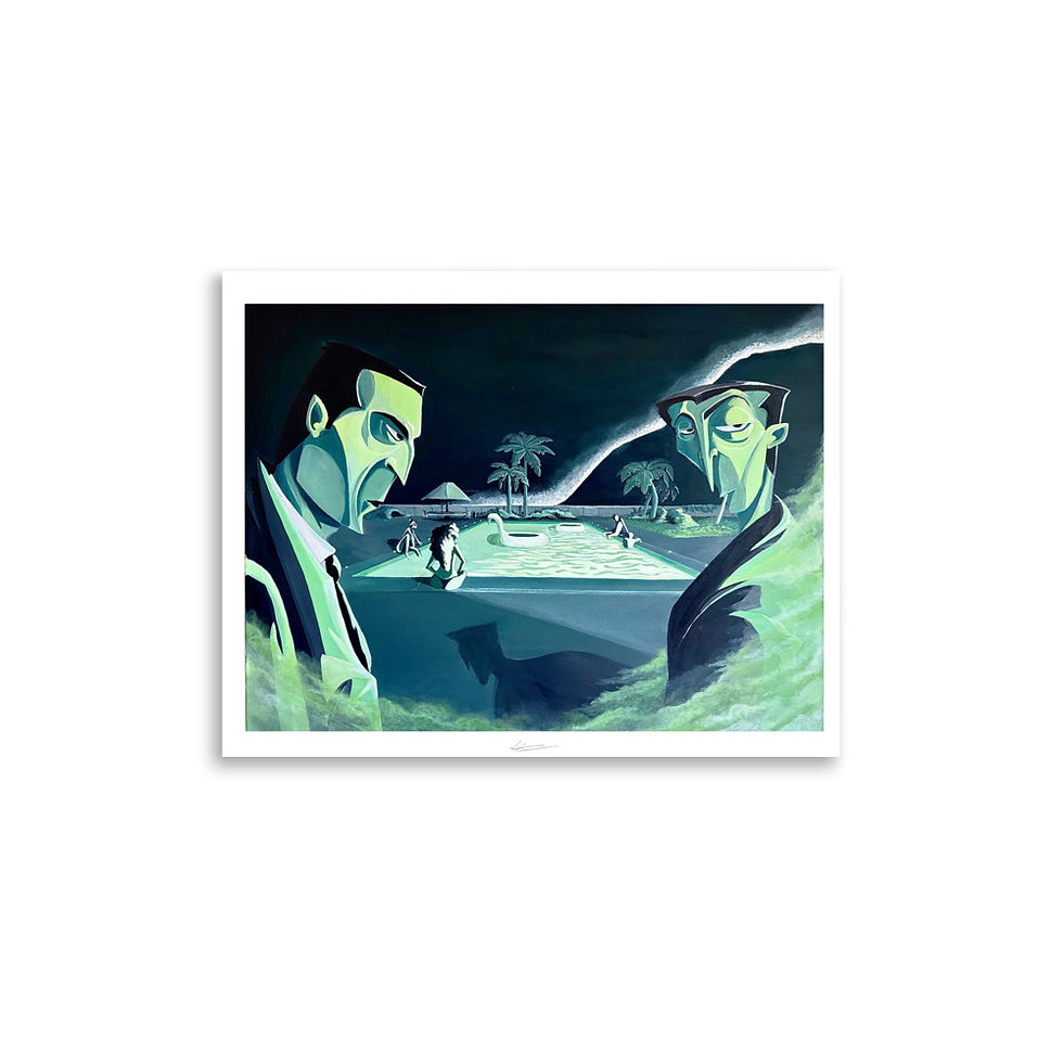 Thumbnail: Ducks in the pool (poster of original painting)