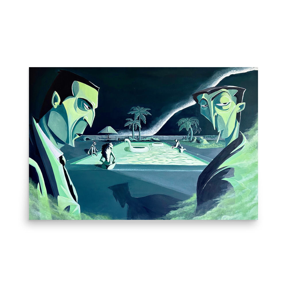 Ducks in the pool (poster of original painting)