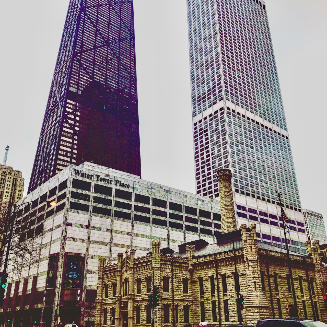 Chicago buildings around Water Tower Place.