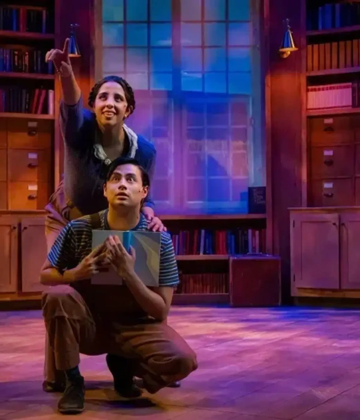 Production photograph for Tomás and the Library Lady at Lake Dillon Theatre Company; scenic design by Brandon PT Davis.