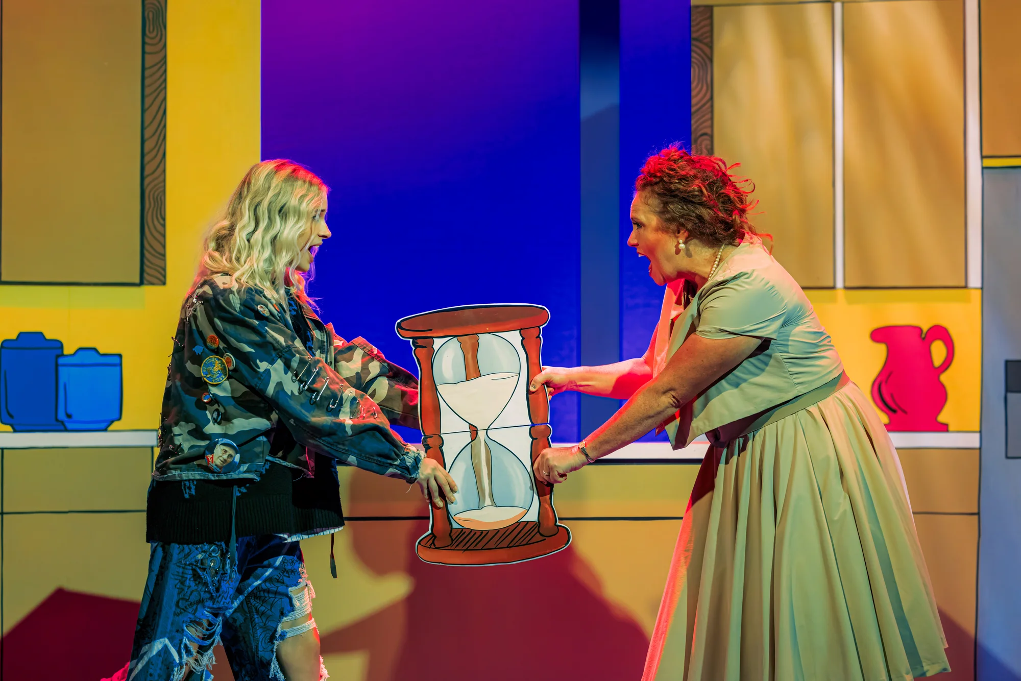 Scene emphasizing transitions and stage zones in Freaky Friday.