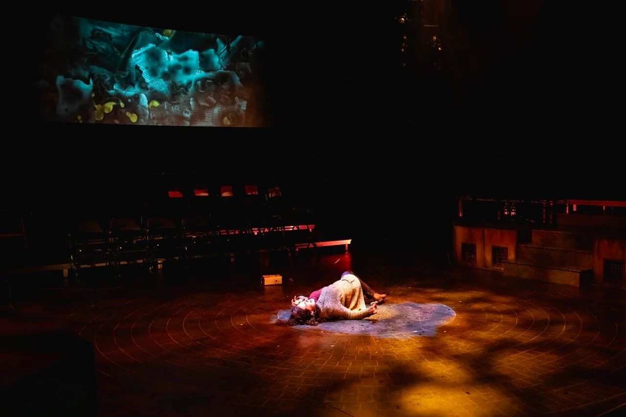 The ritual staging geometry and fractured environment.