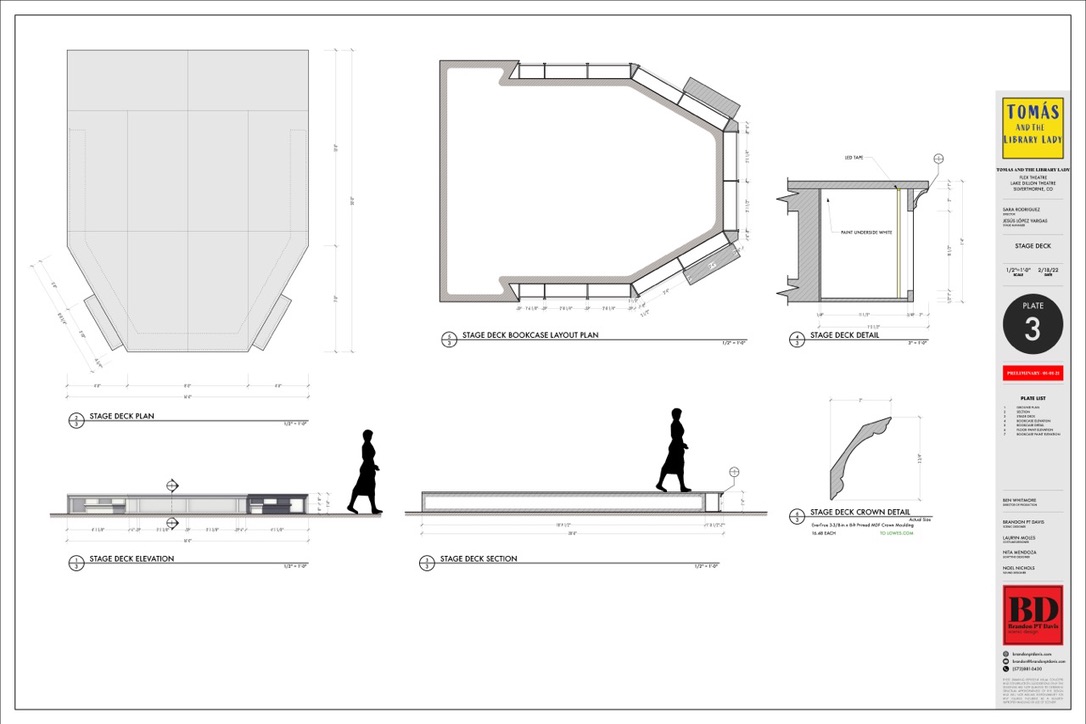 Stage deck drafting plate for Tomás and the Library Lady.