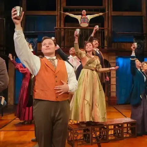 Production photograph for All's Well That Ends Well at New Swan Theatre Festival; scenic design by Brandon PT Davis.