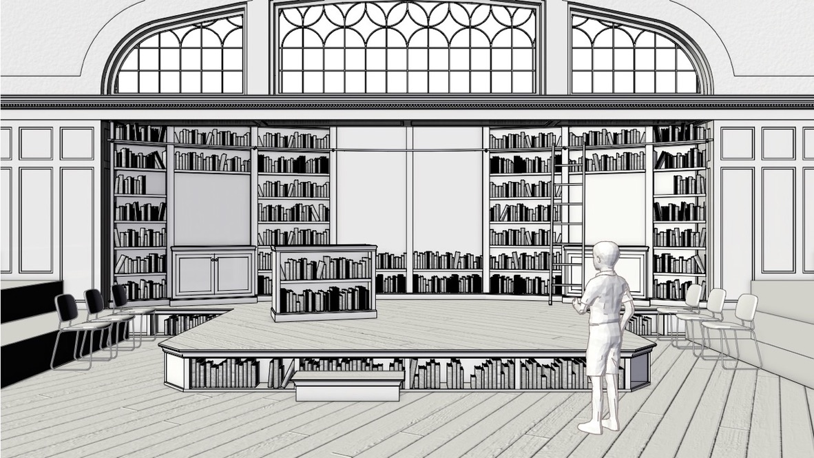 Library rendering study for Tomás and the Library Lady.