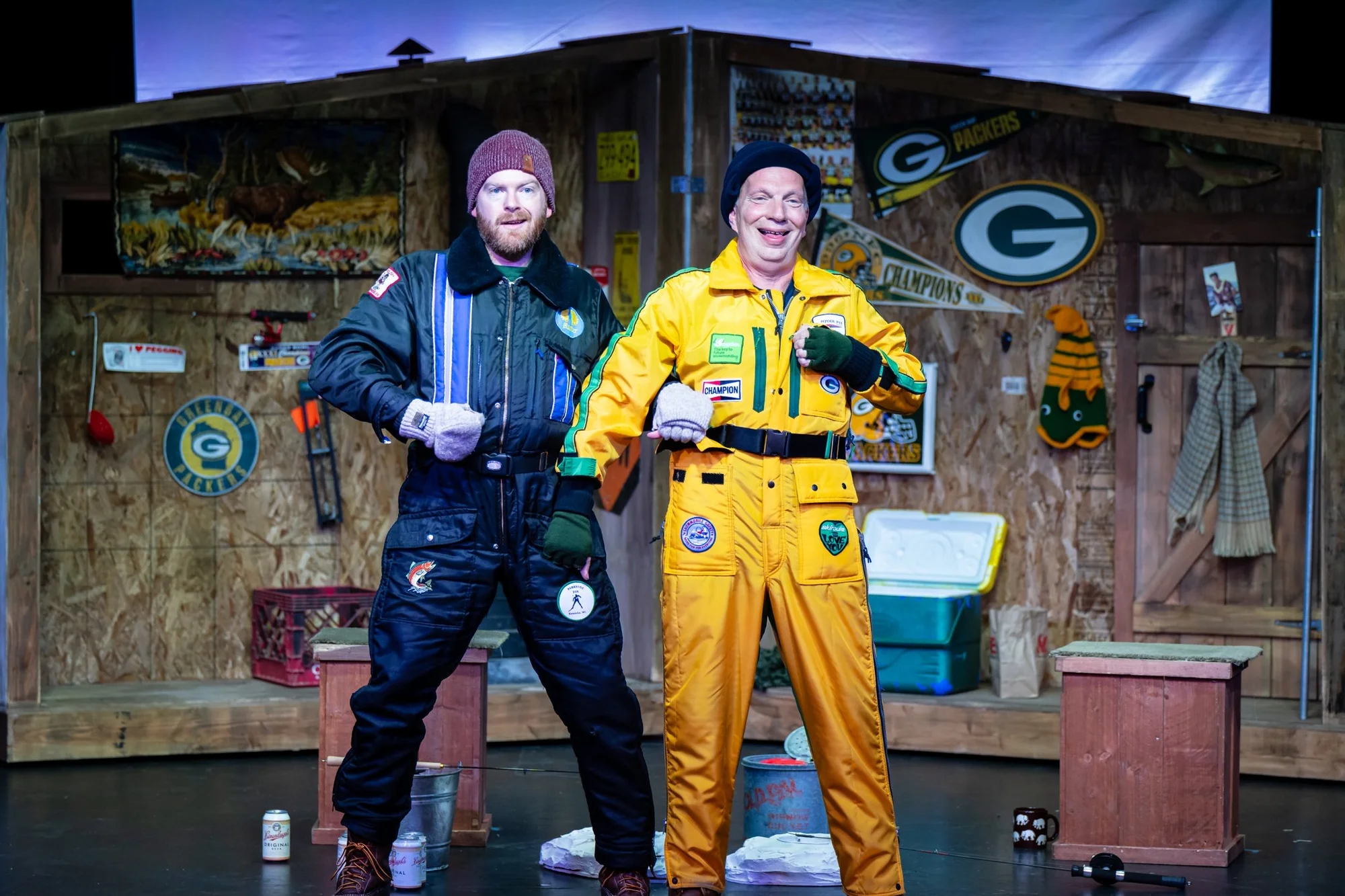 Full view of the ice-fishing set and performance area.